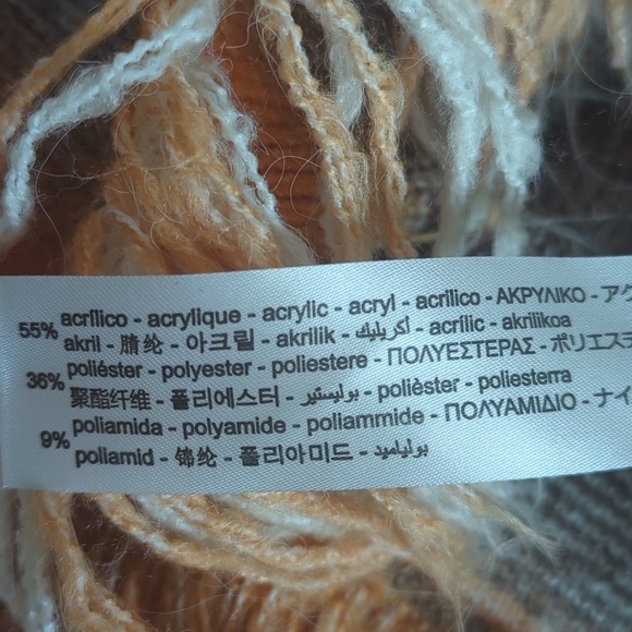 Zara NWT Fringed Cropped Striped Pullover Long Sleeve Sweater Orange - Picture 9 of 9